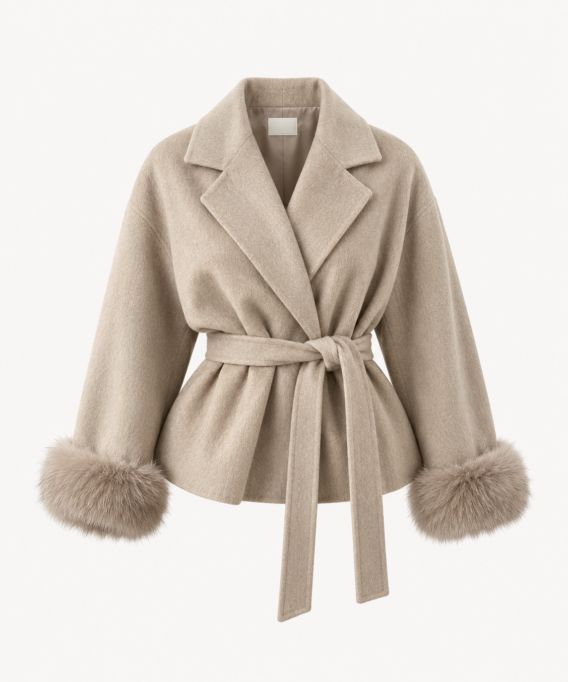 The Elara Fur-Cuff Wrap Jacket